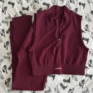 Vanquish Women's Burgundy Activewear Set